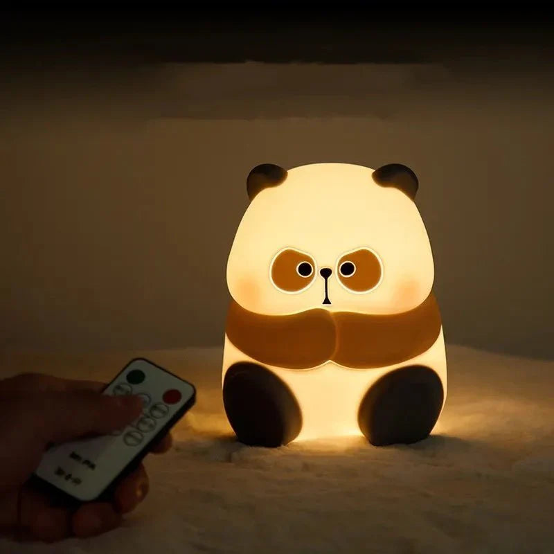 Creative Fashion Panda-shaped Lamp – Silicone Night Light Home Decor  مصباح باندا مبتكر على شكل باندا – ضوء ليلي سيليكون للديكور المنزلي